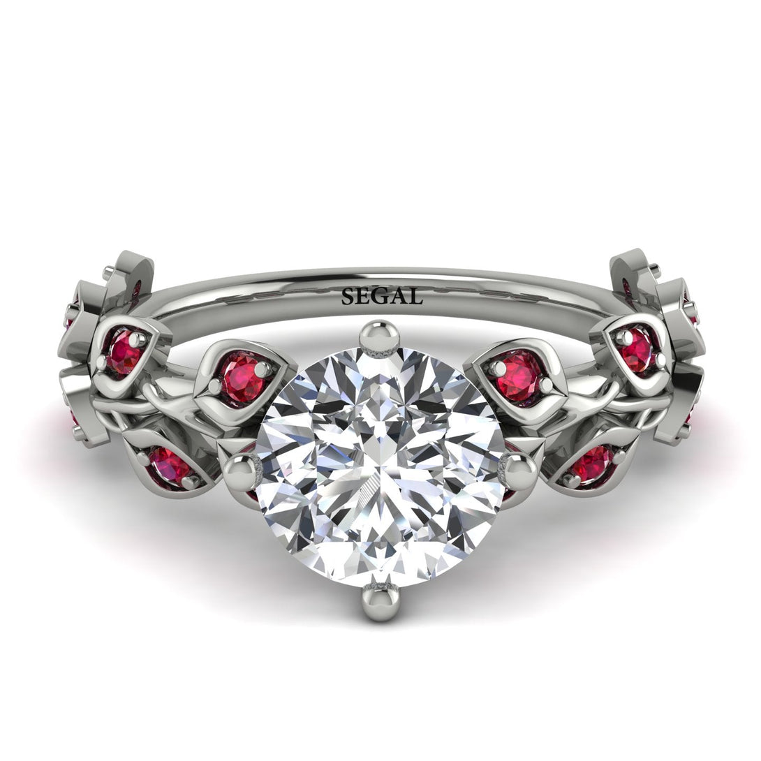 Leaves All Around White Gold Diamond Ring - Sydney 2ct No. 48